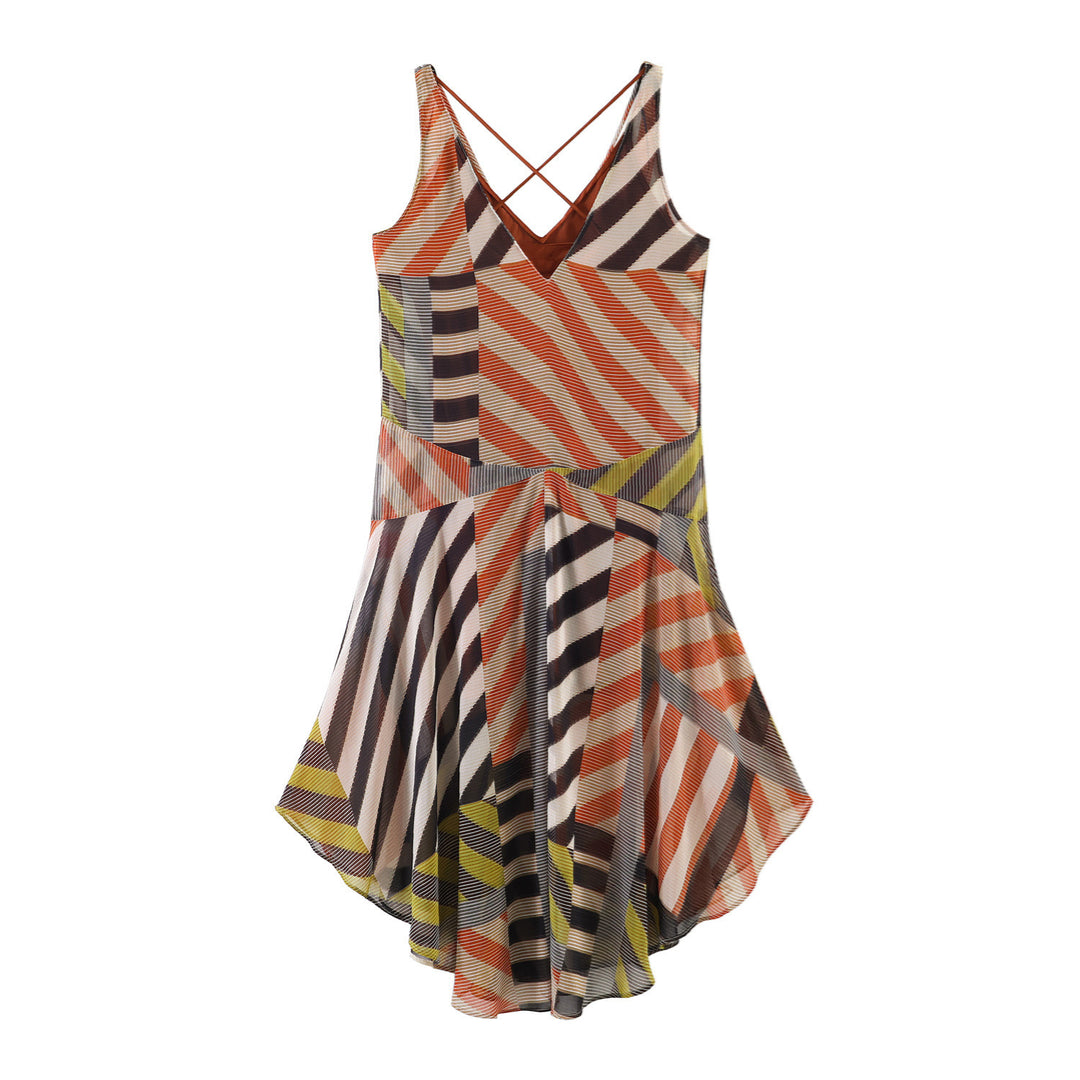 Damen Sommerliches Maxikleid mit modernem V-Ausschnitt und asymmetrischem Schnitt Echo Archiv