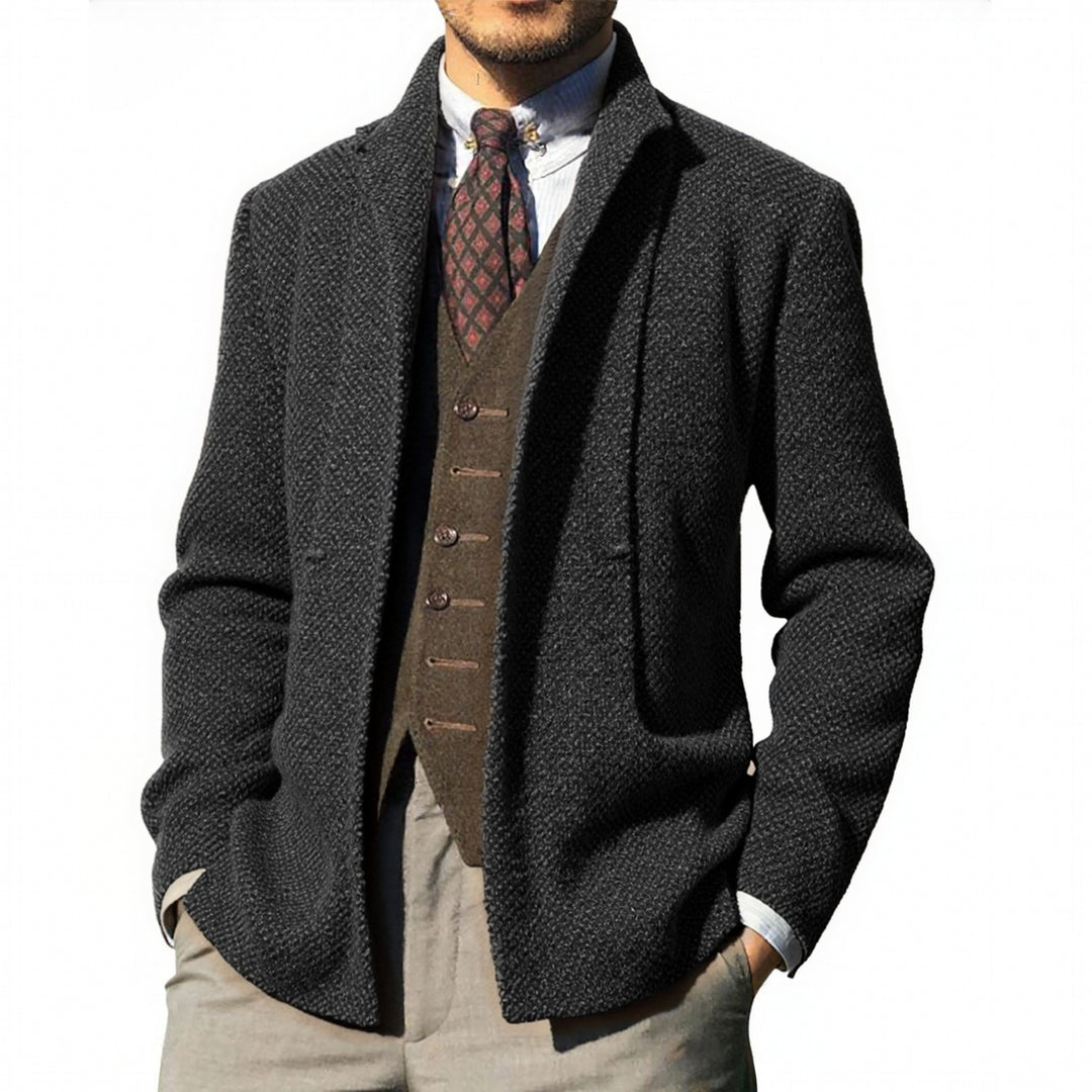 Herren elegante Strickjacke mit modernem Schnitt und praktischen Taschen Echoarchiv