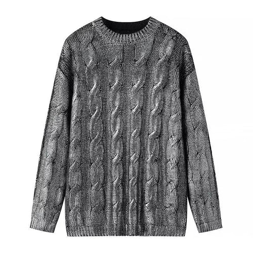 Damen Grobgestrickter Zopfstrick-Pullover mit Rundhals und Oversize-Schnitt Echo Archiv