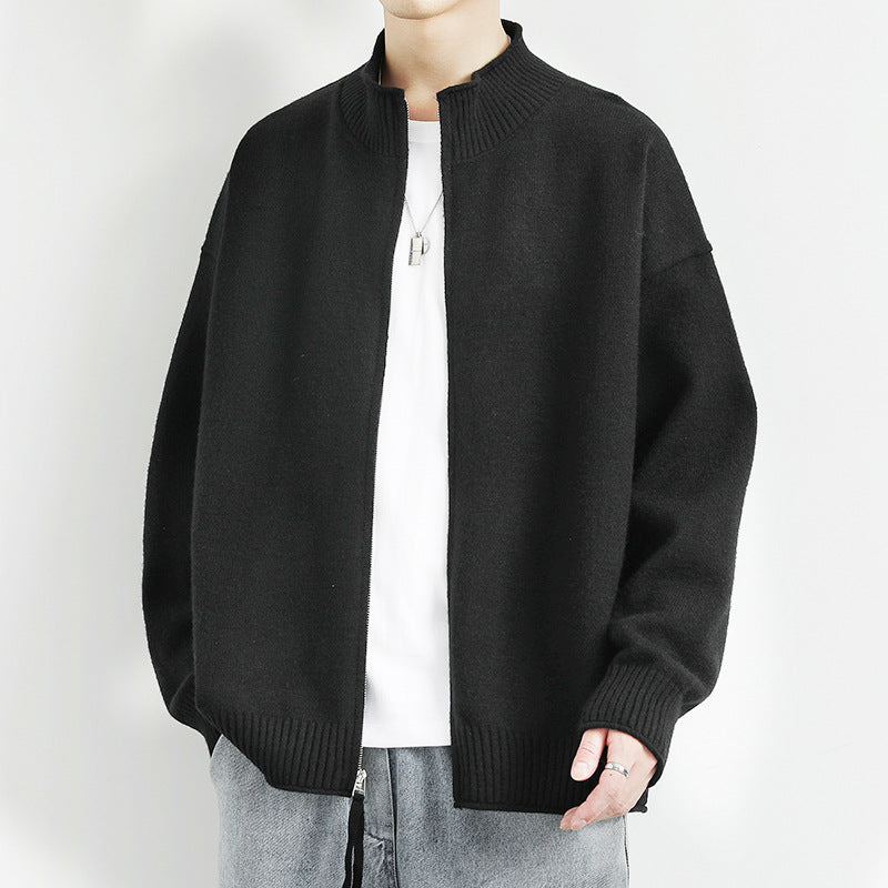 Damen Freizeit Strickjacke mit hohem Kragen und Reißverschluss Echoarchiv