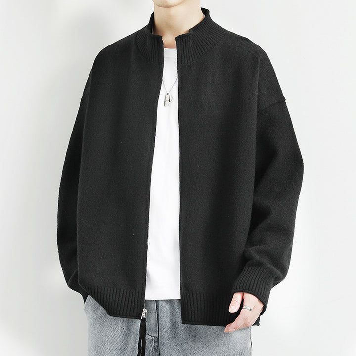 Damen Freizeit Strickjacke mit hohem Kragen und Reißverschluss Echoarchiv