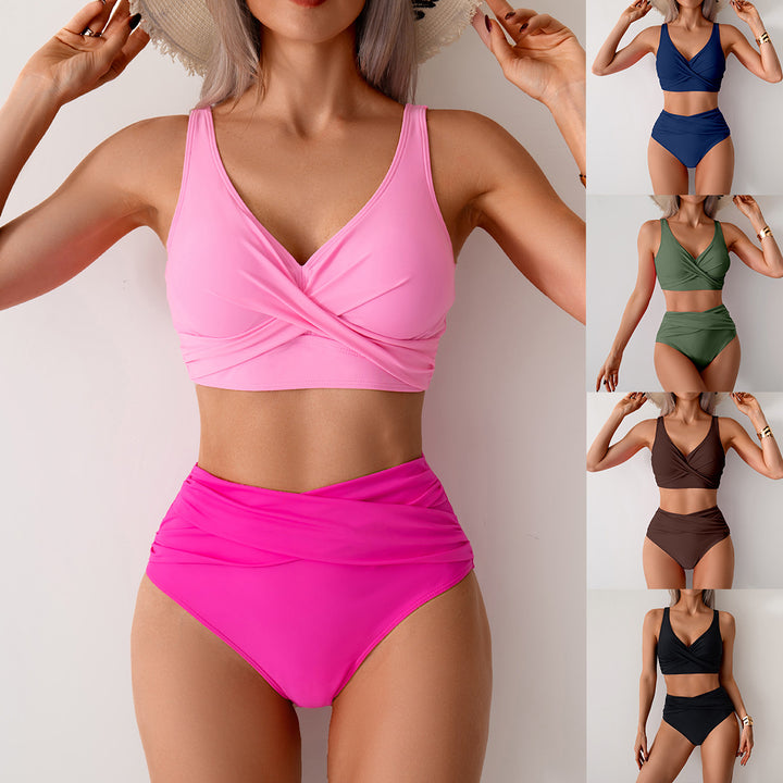 Damen Hochgeschnittenes Bikini-Set mit Wickeldetail Echo Archiv