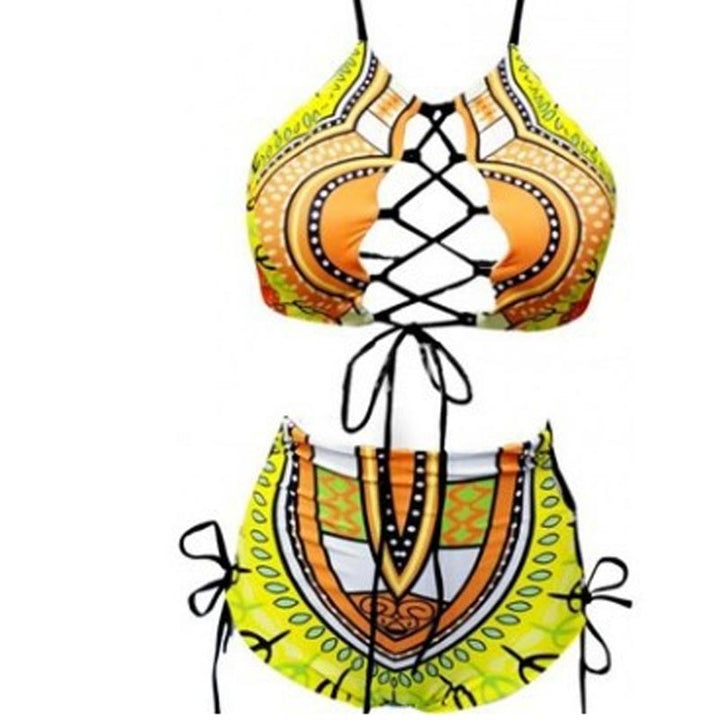 Damen Hochgeschnittener Bikini mit verspieltem Schnürdesign Echo Archiv