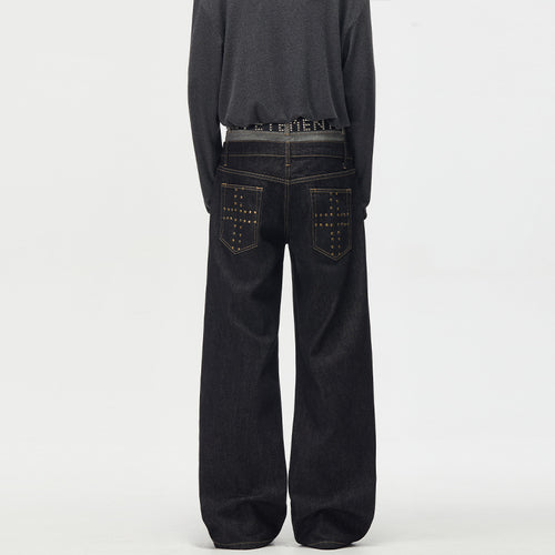 Herren Baggy-Denimhose mit doppeltem Bund und ultrabreitem Bein Echo Archiv