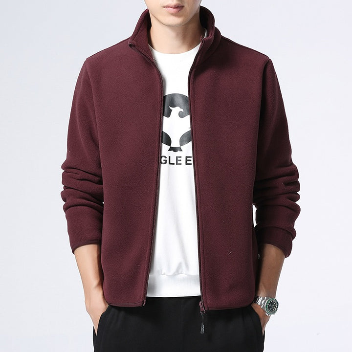 Herren Fleecejacke mit Stehkragen, durchgehendem Reißverschluss & Eingrifftaschen Echoarchiv