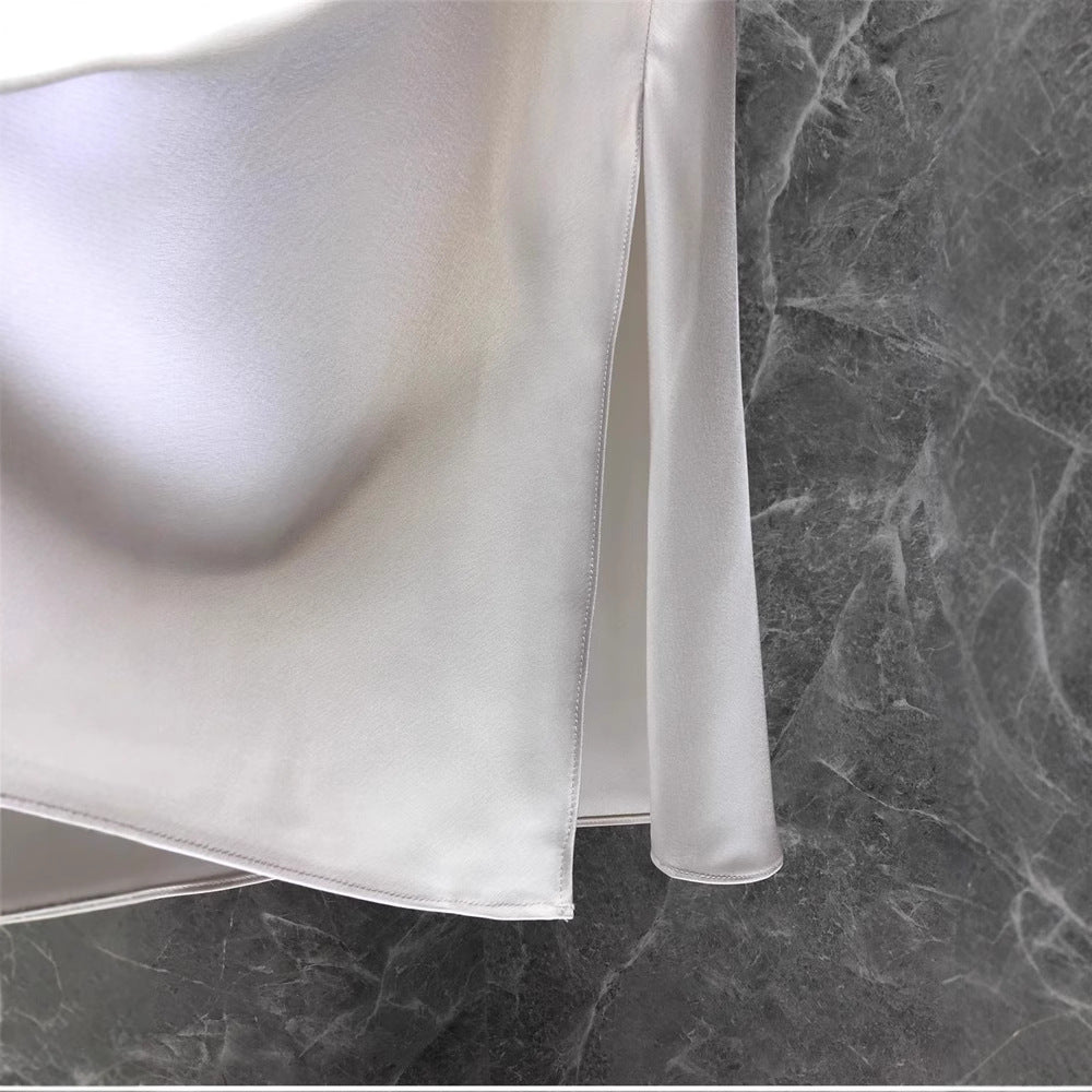 Damen Eleganter Midi-Rock aus hochwertigem Satin Echoarchiv
