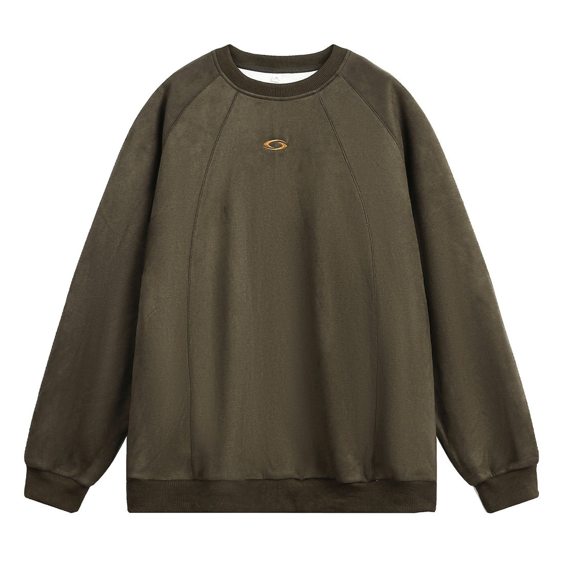Unisex Oversize Rundhals-Sweatshirt mit Raglanärmeln, dekorativen Nahtpanelen und minimalistischer Logo-Stickerei Echo Archiv