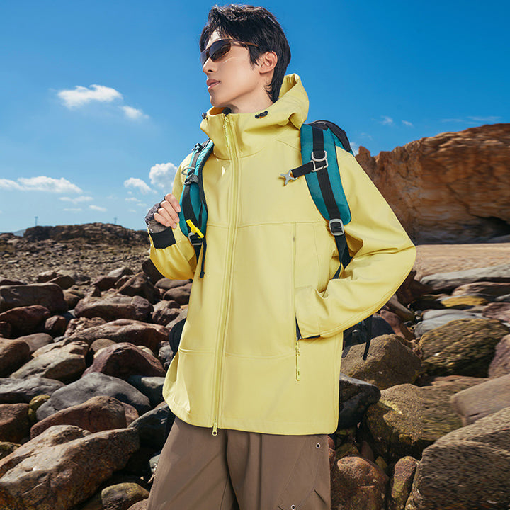Herren Softshell-Outdoorjacke mit Kapuze, winddicht und wasserabweisend Echoarchiv