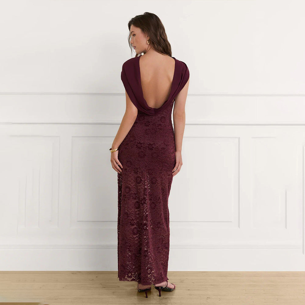 Damen Elegantes Spitzen-Maxikleid mit schickem Halterneck und figurschmeichelndem Schnitt Echo Archiv