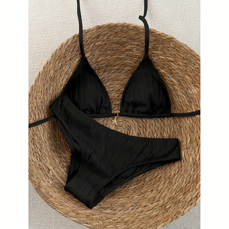 Damen Triangel-Bikini mit strukturierter Oberfläche und verstellbaren Trägern Echo Archiv