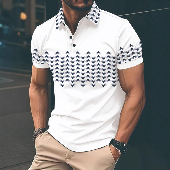 Herren Poloshirt mit modernen Musterdetails Echoarchiv