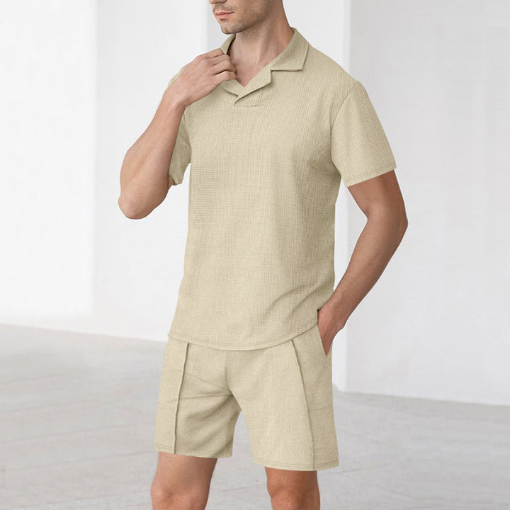 Herren lässiges Freizeithemd mit passender Shorts Echoarchiv