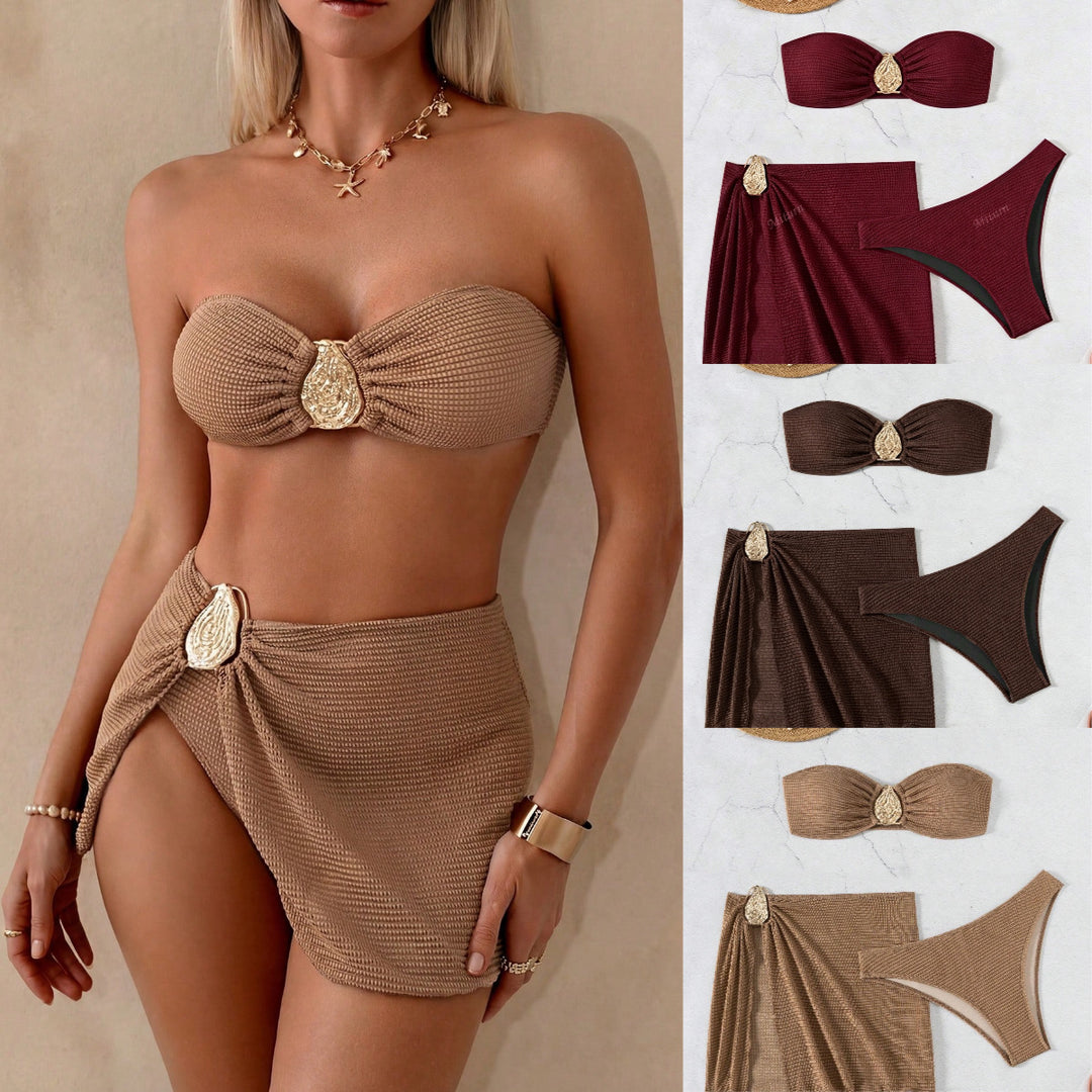 Damen Bandeau-Bikini-Set mit dekorativem Wickelrock Echo Archiv