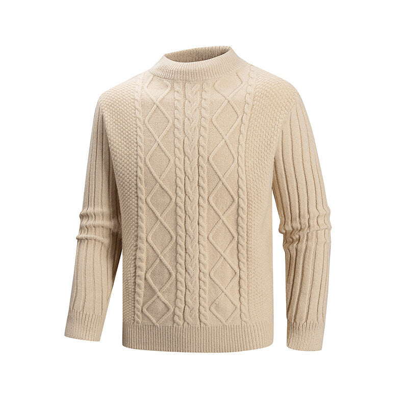 Herren Strickpullover mit strukturiertem Design und hohem Kragen Echoarchiv