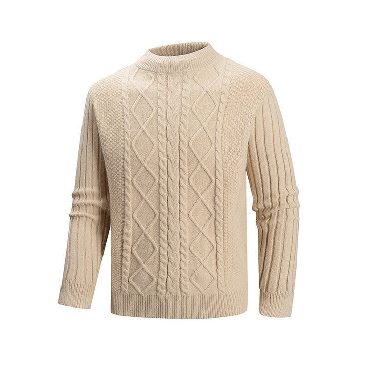 Herren Strickpullover mit strukturiertem Design und hohem Kragen Echoarchiv