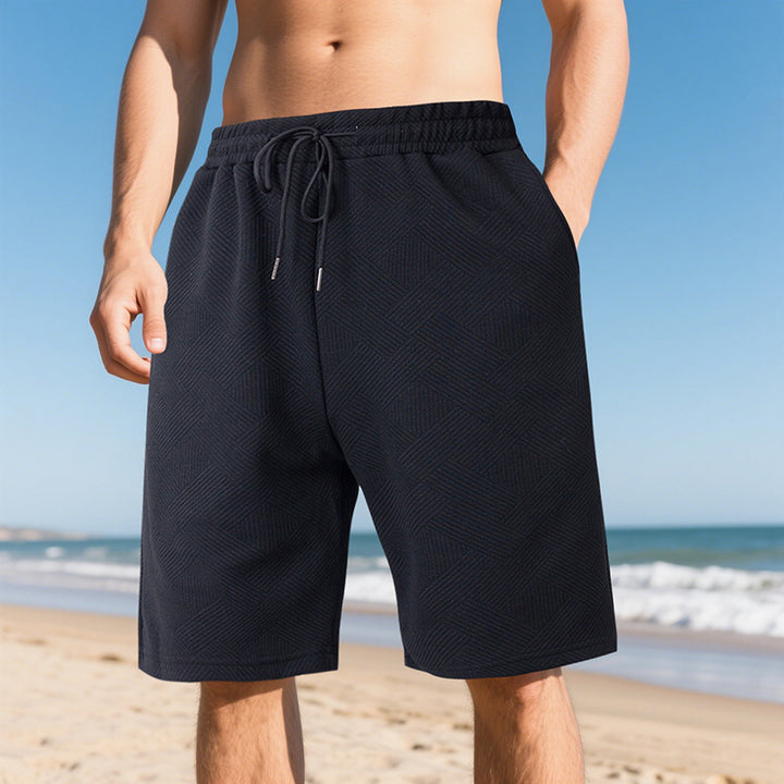 Herren lässige Strandshorts mit elastischem Bund und stylischem Strukturdesign Echoarchiv
