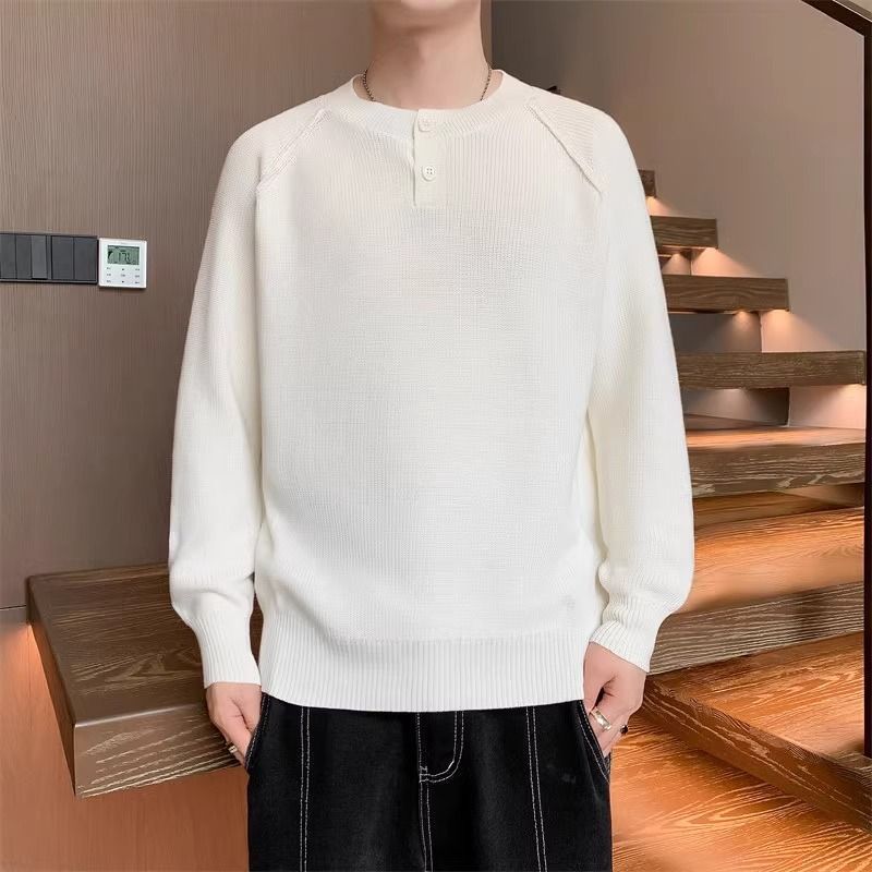 Herren Strickpullover mit umschaltbarem Kragen und hochwertiger Textur Echoarchiv