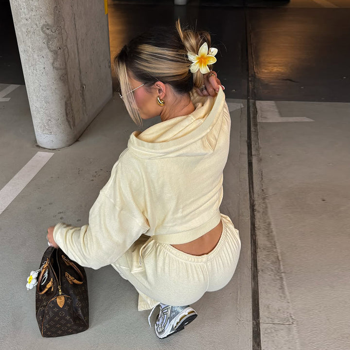 Damen lässige Sportbekleidungs-Set mit cropped Oberteil und bequemen Shorts Echo Archiv