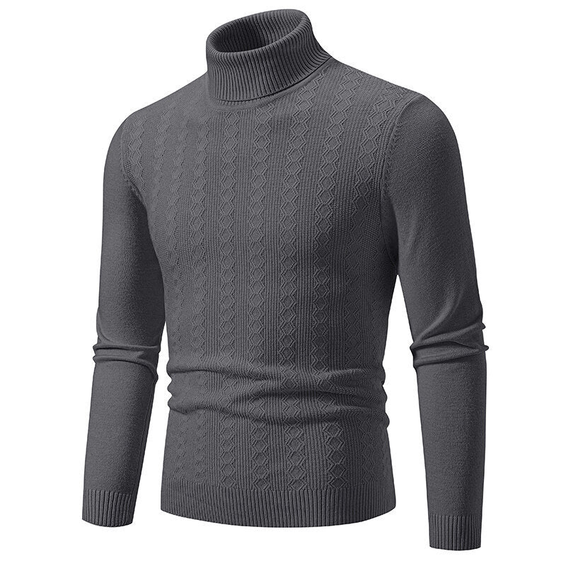 Herren Rollkragenpullover mit strukturiertem Zopfdesign Echoarchiv
