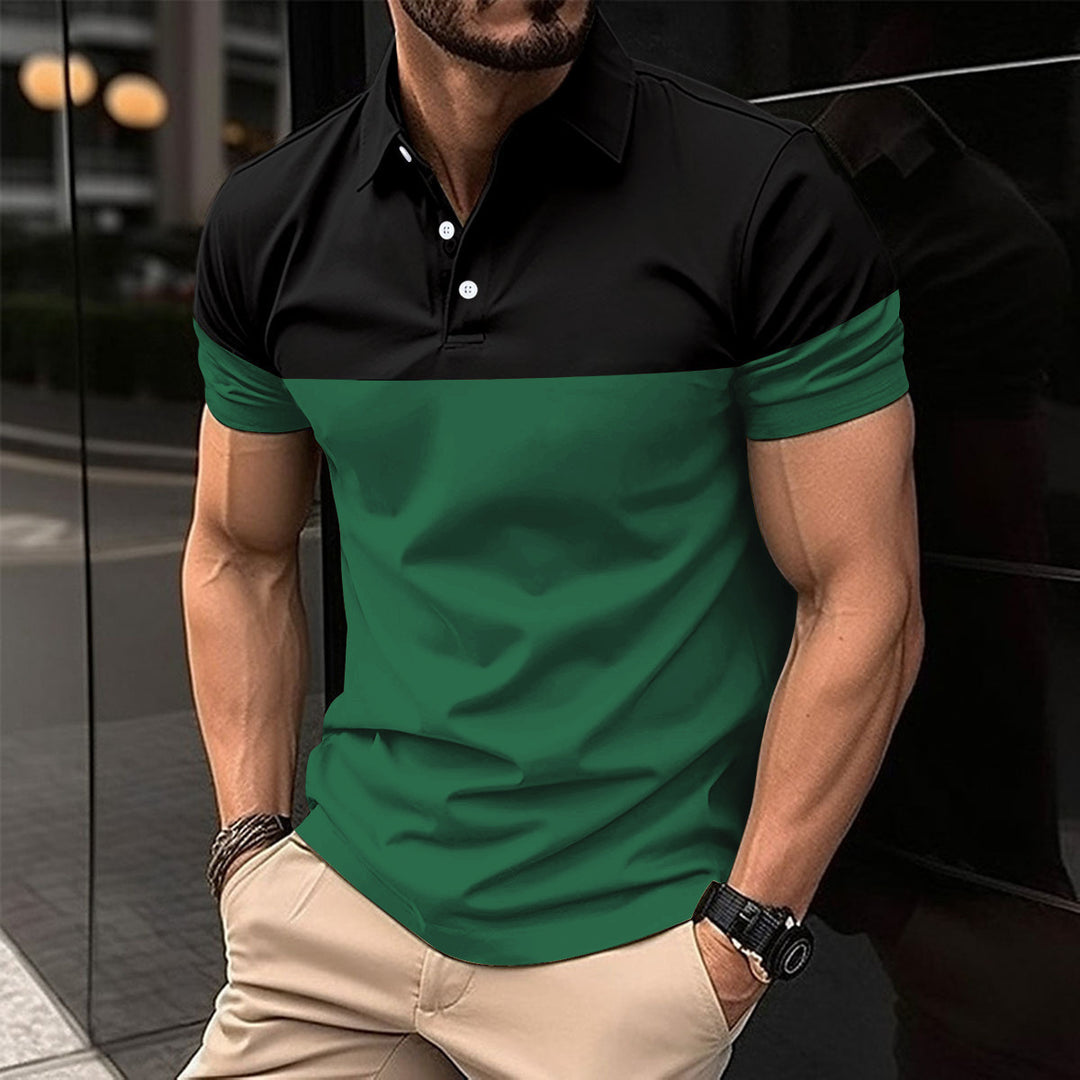Herren Poloshirt mit modernem Farbblock-Design und komfortablem Schnitt Echoarchiv