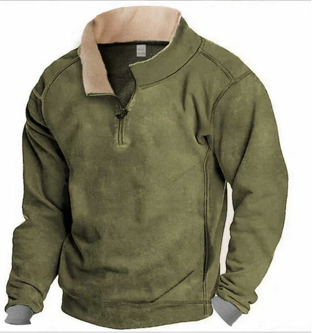 Herren Fleece-Pullover mit Stehkragen und Reißverschluss Echoarchiv