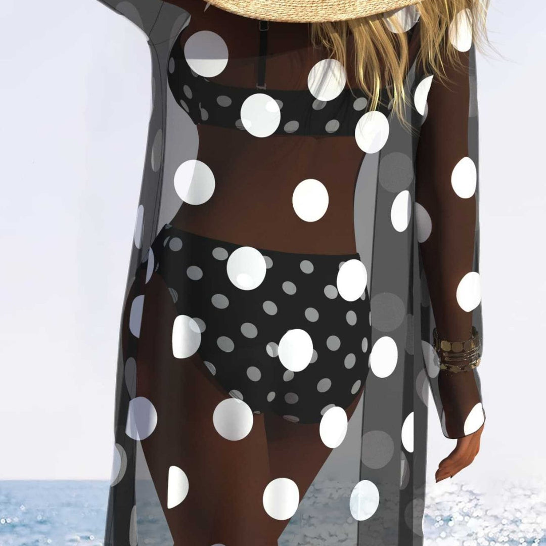 Damen Bikini-Set mit gepolstertem Bustier-Oberteil und elegantem Chiffon-Cover-Up Echo Archiv