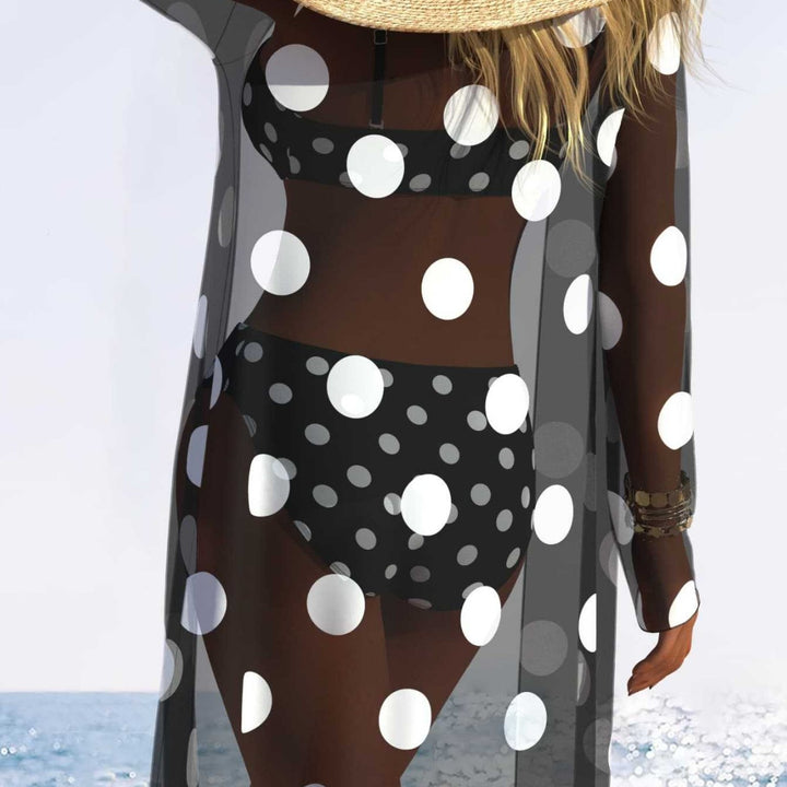 Damen Bikini-Set mit gepolstertem Bustier-Oberteil und elegantem Chiffon-Cover-Up Echo Archiv