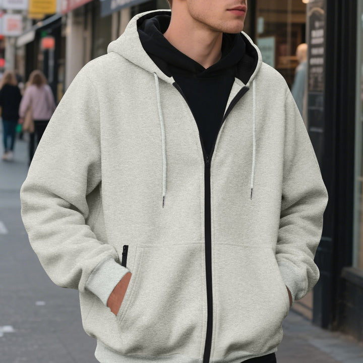 Herren Fleecejacke mit hohem Kragen und praktischen Taschen Echoarchiv