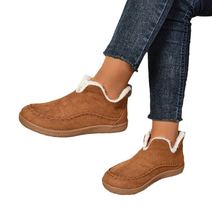 Damen Thermo‑Mokassin‑Slipper mit hohem Schaftkragen, handgenähter Ziernaht und flexibler Profilsohle Echo Archiv