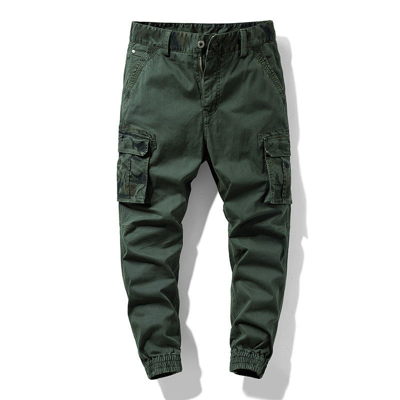 Herren Cargo-Joggerhose mit Multifachtaschen, elastischem Saum & Camouflage-Akzent Echoarchiv