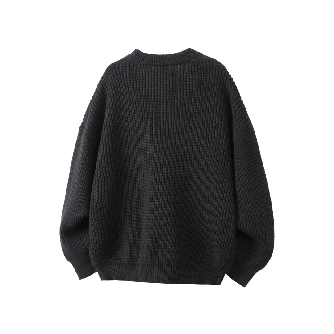 Unisex Oversize Grobstrick-Cardigan mit V-Ausschnitt, Knopfleiste und aufgesetzten Taschen Echo Archiv