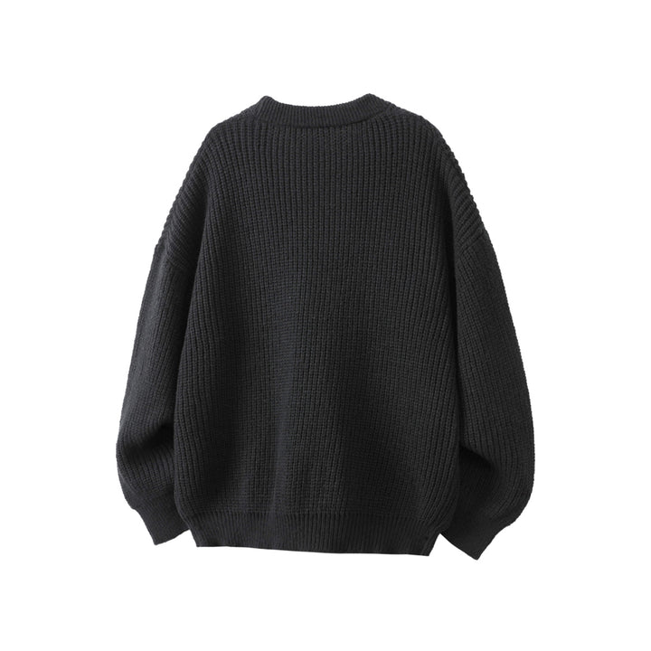 Unisex Oversize Grobstrick-Cardigan mit V-Ausschnitt, Knopfleiste und aufgesetzten Taschen Echo Archiv