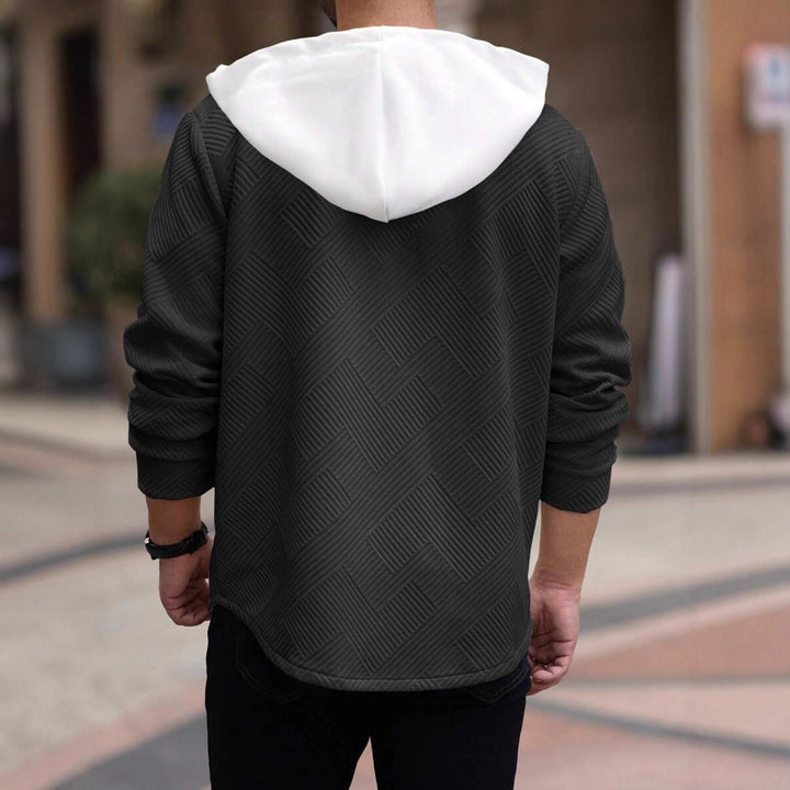 Herren lässige Utility-Jacke mit Kapuze und strukturiertem Muster Echoarchiv