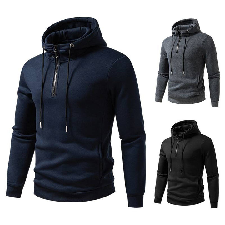 Herren Kapuzenpullover mit halblangem Reißverschluss und modernem Schnitt Echoarchiv