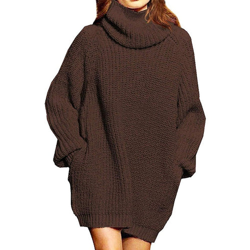 Damen Oversized Strickpullover mit hohem Kragen Echoarchiv