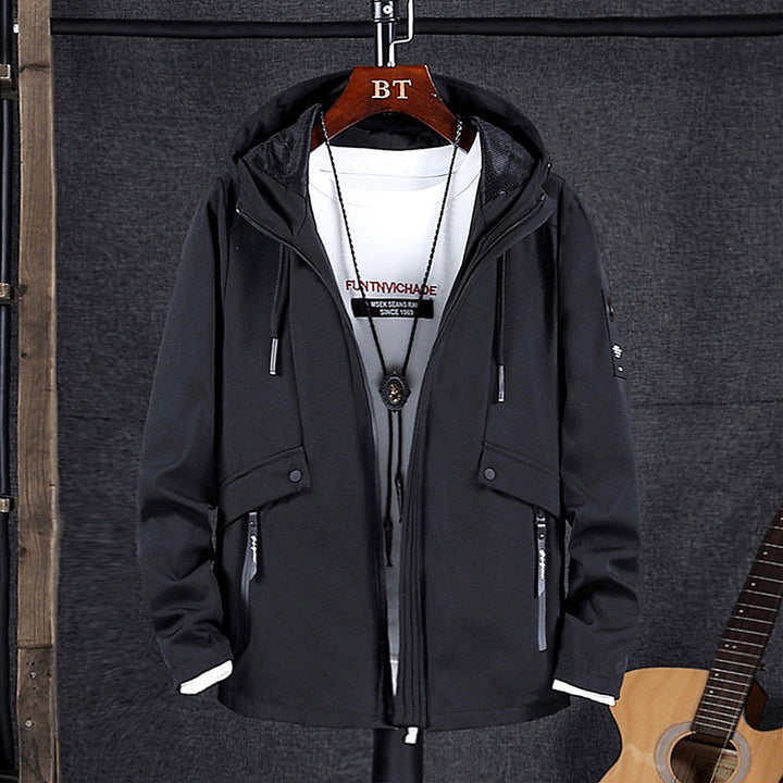 Herren Softshell-Fieldblouson mit Kapuze, verdecktem Zwei-Wege-Reißverschluss und multiplen Utility-Taschen Echo Archiv