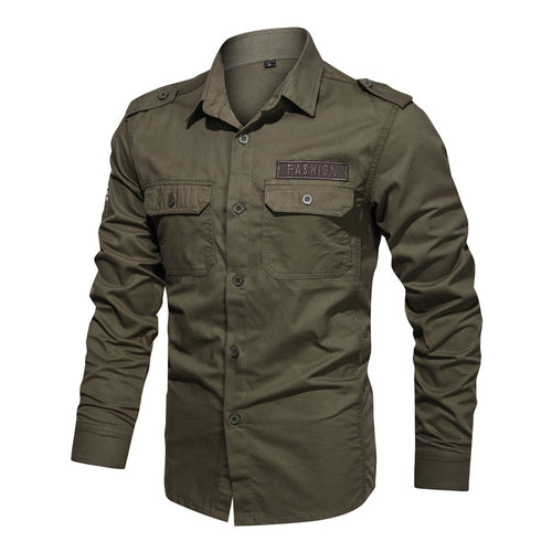 Herren nan Fieldshirt aus Baumwoll-Twill mit Schulterklappen und Klappentaschen Echo Archiv