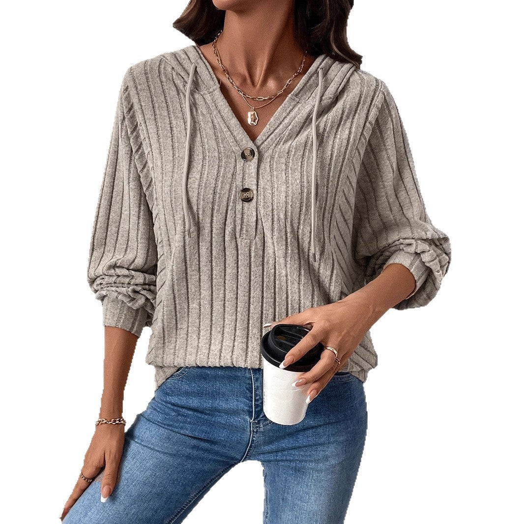 Damen Lässiger Strickpullover mit Knopfdetails Echo Archiv