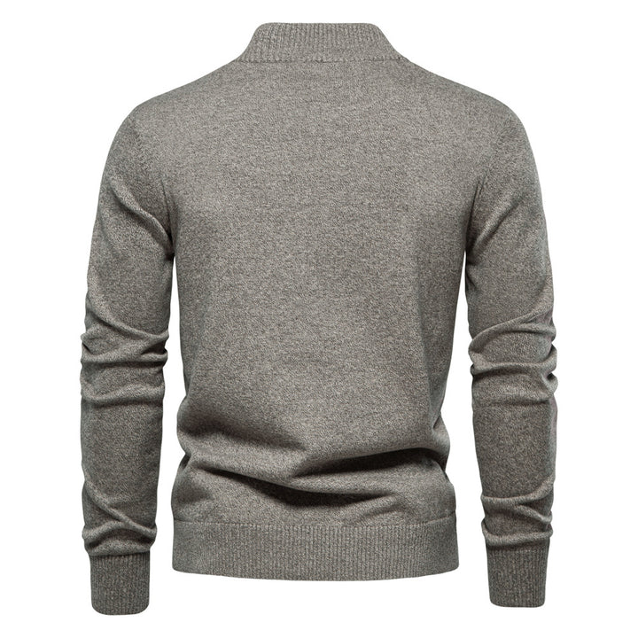 Herren Strickjacke mit modernem Stehkragen und praktischen Knöpfen Echoarchiv