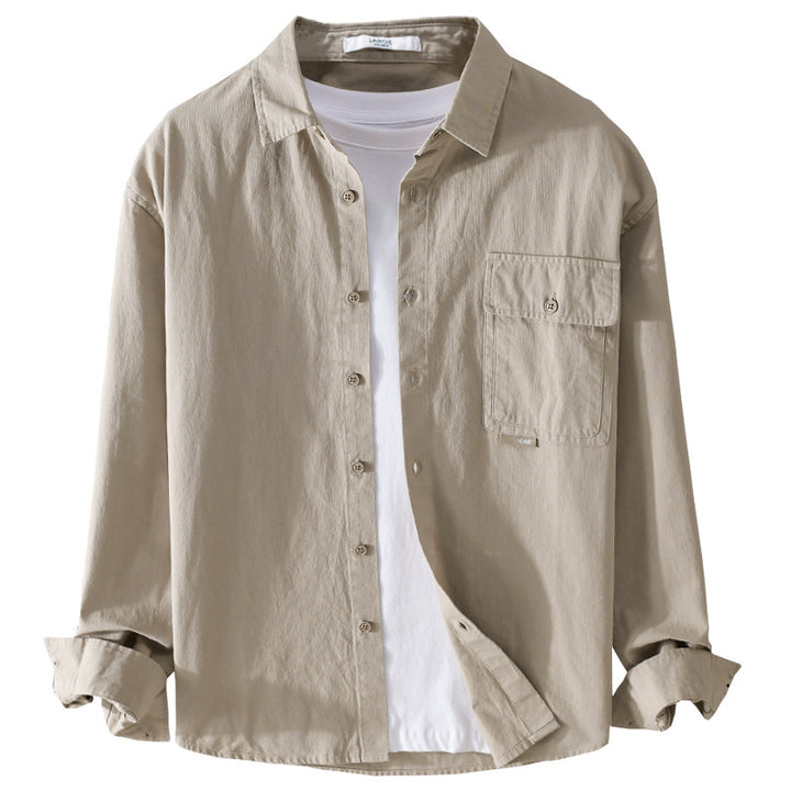 Herren Vielseitiges Baumwoll-Overshirt mit aufgesetzter Klappentasche und entspanntem Schnitt Echoarchiv