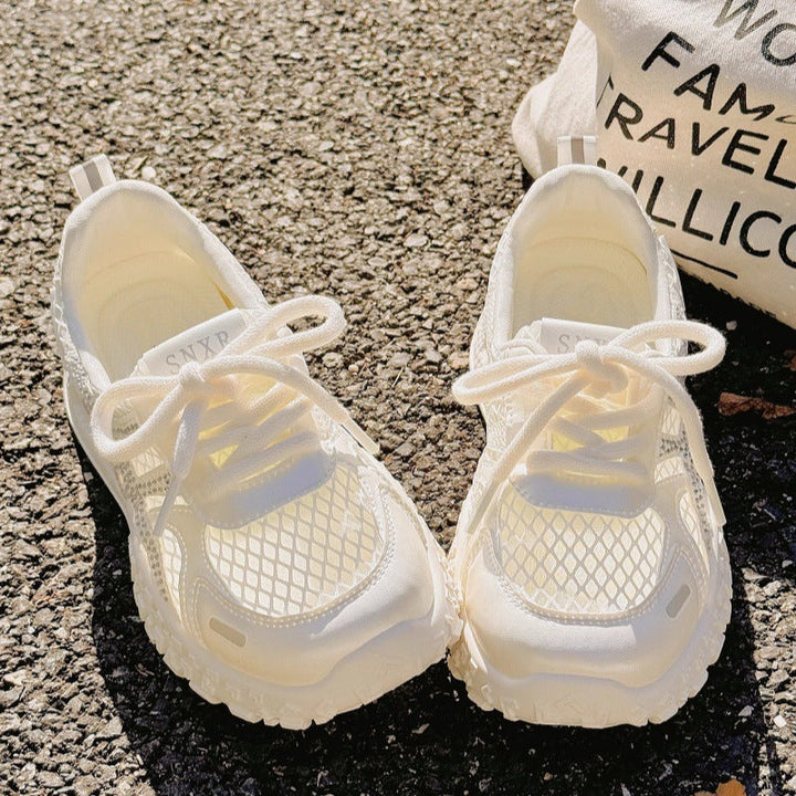 Damen Atmungsaktive Sneaker mit modischem Netzdesign und Glitzerakzenten Echo Archiv