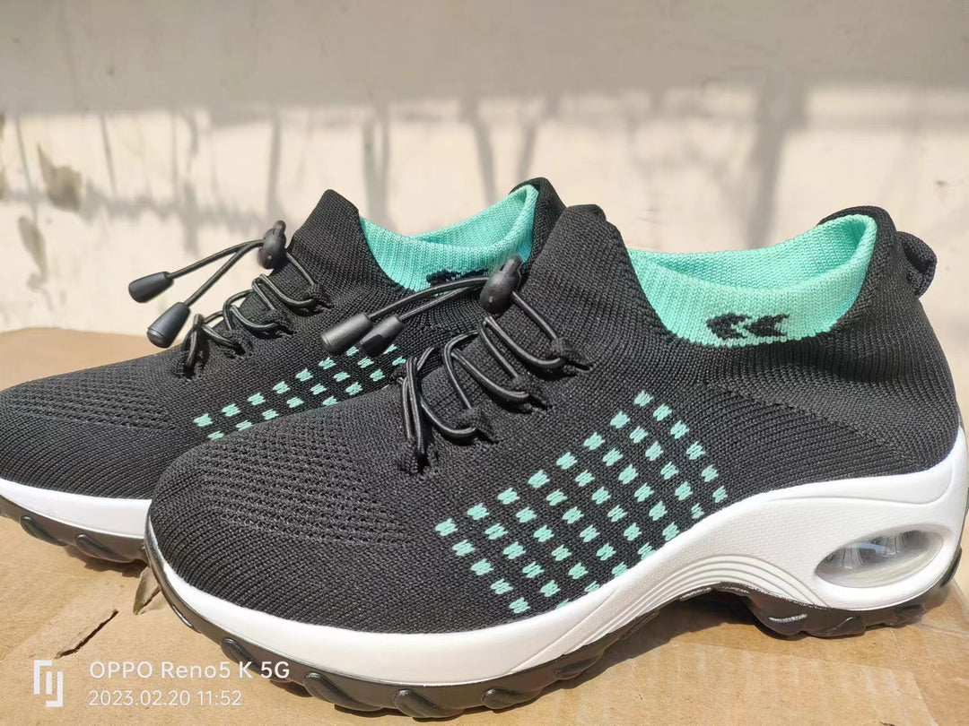 Damen nan leichte atmungsaktive Strick-Sneaker mit Luftkissen und hohem Sockenkragen Echo Archiv