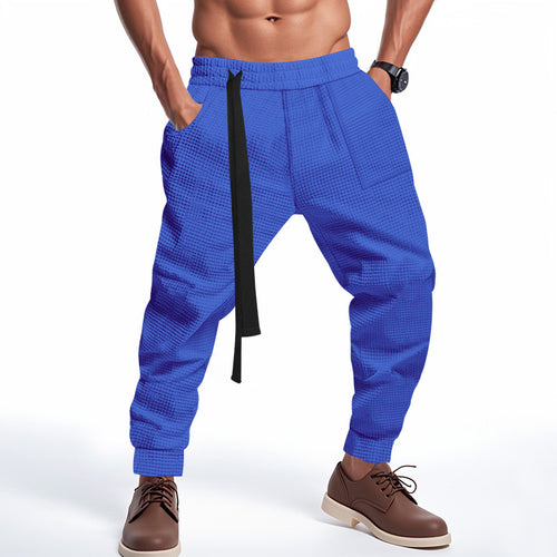 Herren Bequeme Waffelstruktur Jogginghose mit Kordelzug Echoarchiv