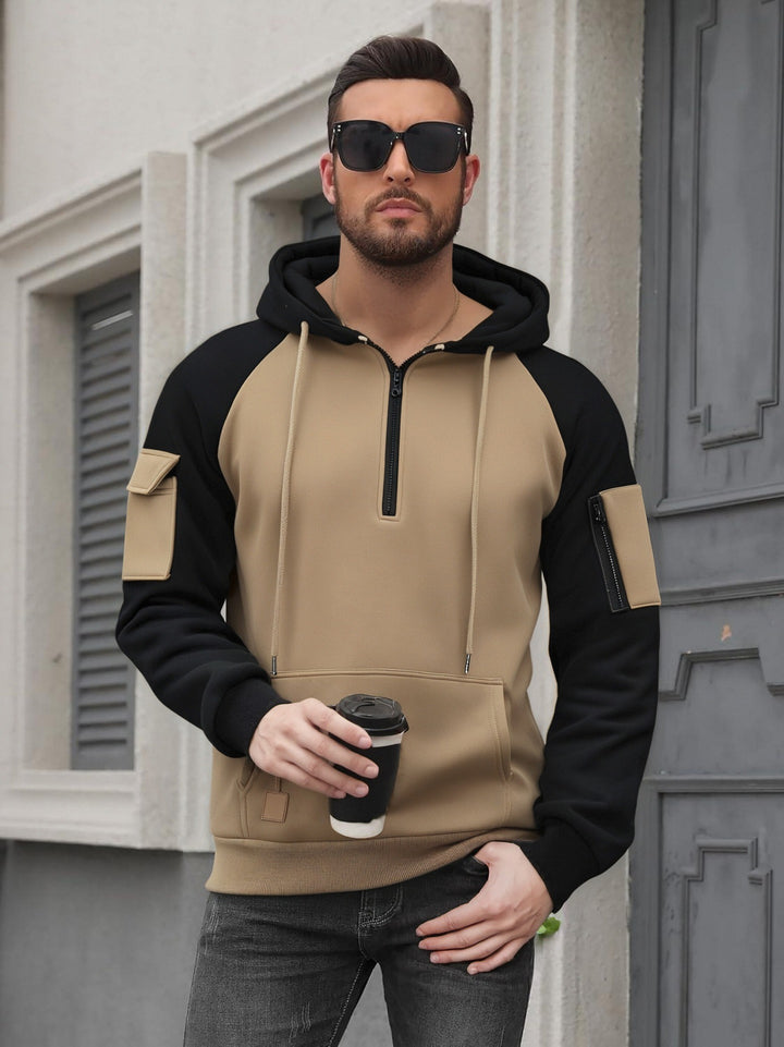 Herren Modischer Kapuzenpullover mit praktischen Reißverschluss-Details und sportlichem Schnitt Echoarchiv