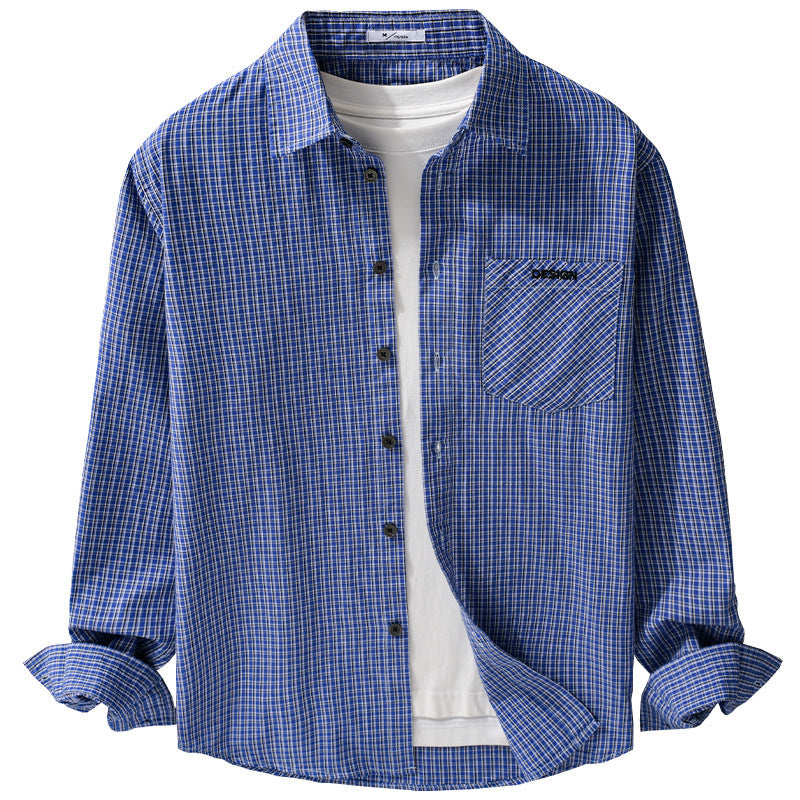 Herren Karo-Layering-Hemd im Overshirt-Stil aus weichem Baumwollpopeline Echoarchiv