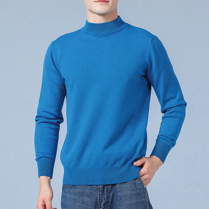 Herren Feiner Mockneck-Pullover aus hochwertigem Feinstrick mit gerippten Abschlüssen Echoarchiv
