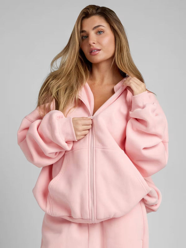 Damen Oversized Kapuzenjacke mit gemütlicher Passform und tiefen Taschen Echoarchiv