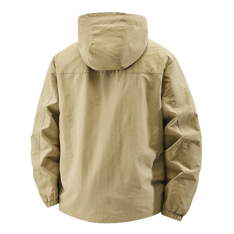 Herren nan packbare winddichte Softshell-Kapuzenjacke mit verstellbarer Kapuze Echo Archiv