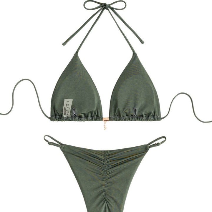 Damen Triangel-Bikini-Set mit schmalen Trägern und verstellbarem Höschen Echo Archiv