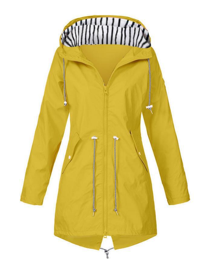 Damen nan taillierte Parka-Jacke mit Kapuze, Kordelzugbund und verdecktem Reißverschluss Echo Archiv